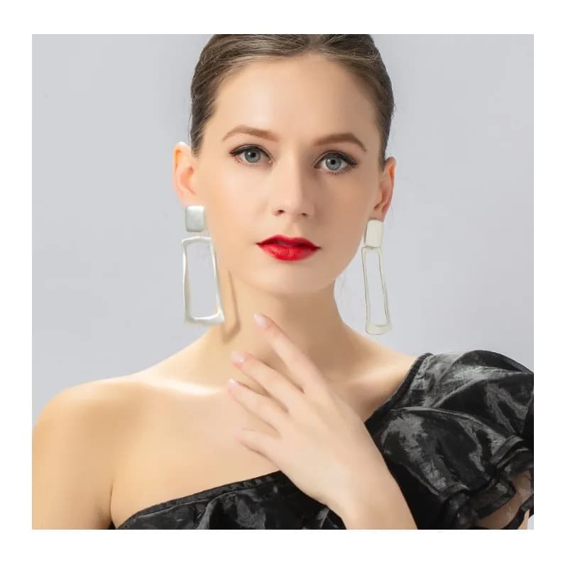 Orecchini atmosferici esagerati di tendenza, personalizzati, geometrici, alla moda, versatili, medi e lunghi, da donna