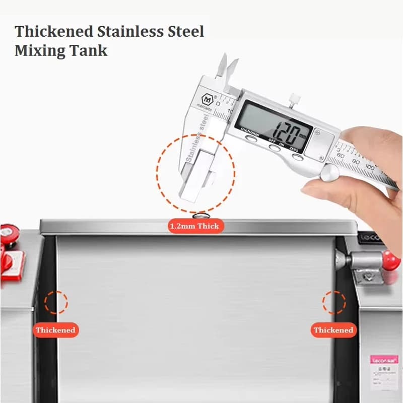 Impastatrice Industriale Automatica per Pasta, Pane e Carne 2200W in Acciaio Inox per Uso Commerciale