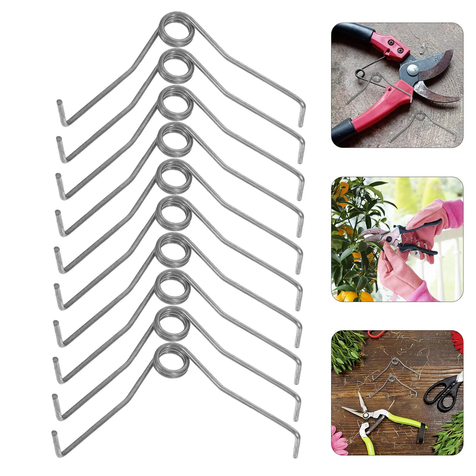 10 Pezzi Molle a V per Forbici da Potatura, Molle a Compressione per Cesoie da Giardino, Forbici per Potatura Rami, Attrezzi da Giardinaggio
