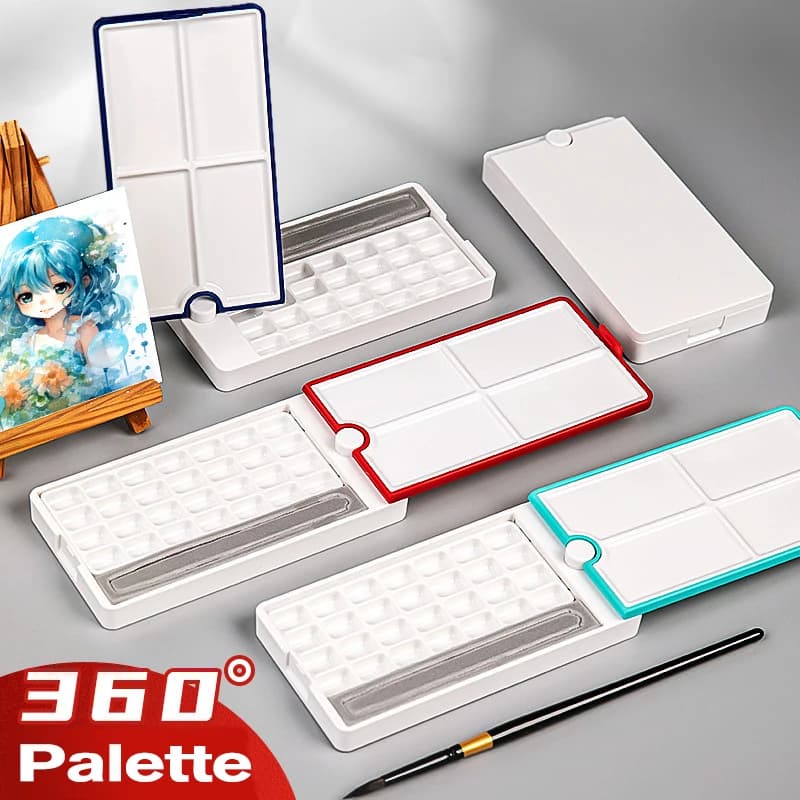 Dainayw Watercolor Box 28 Grids Portable Watercolor Tablet Travel Painting Sketch Moisturizing Box Painting Box Art Supply