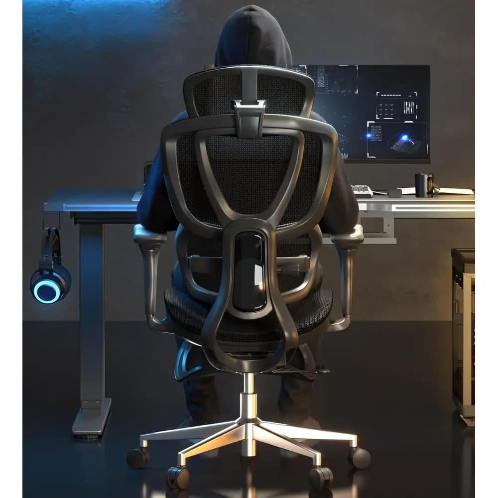 Sedia da Gaming Ergonomica con Supporto Lombare Adattivo, Braccioli 3D, 120 ° Sedia Reclinabile con Schienale Regolabile per Uso Domestico e Ufficio