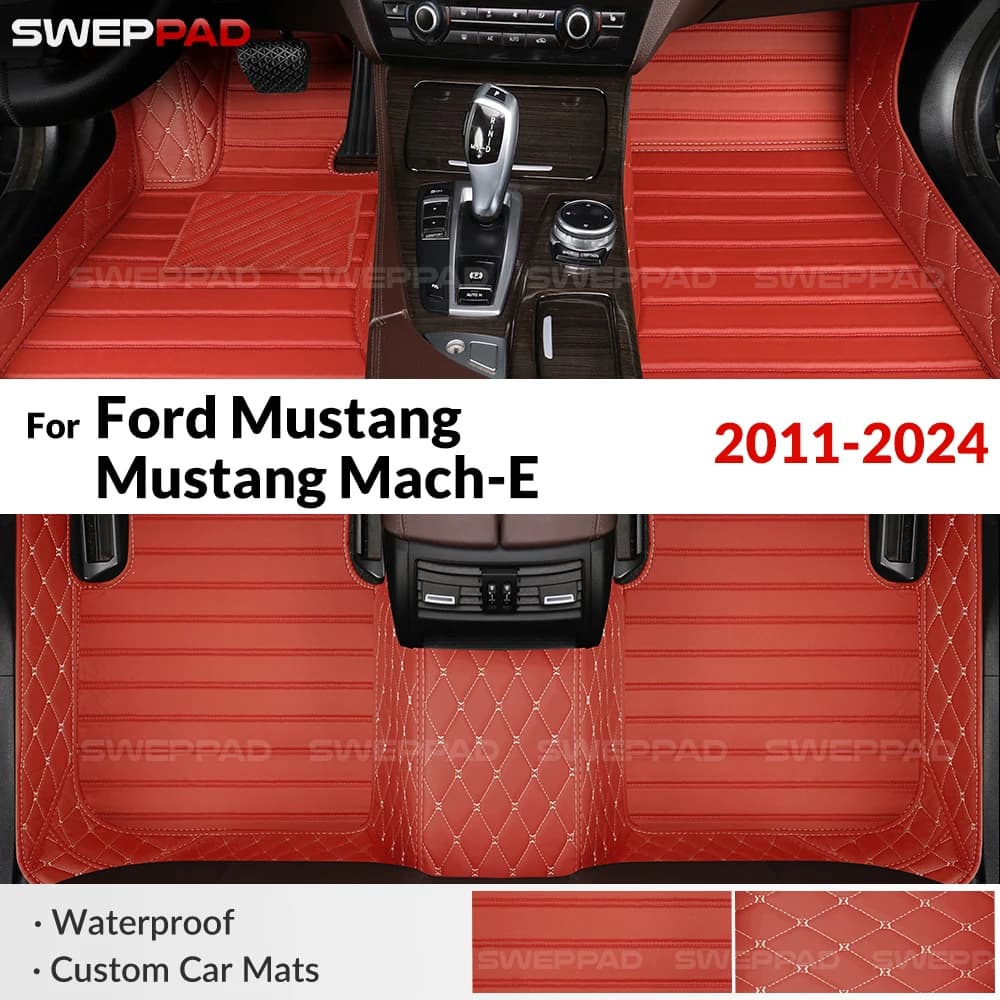 Per Ford Mustang/Mustang Mach-E 2011-2024 23 22 21 Tappetino per auto Protezione in pelle per tutte le stagioni Fodere per pavimenti Tappetino per auto su misura