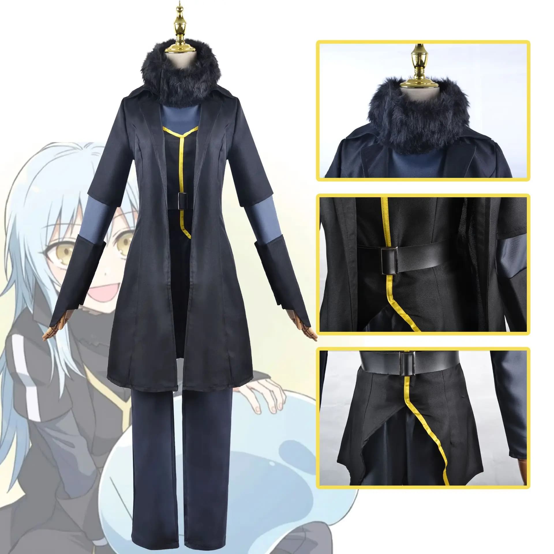 Rimuru Tempest Cosplay Anime That Time I Got Reincarnated As A Slime Costume Halloween Uniform Trench Wig Mask Set