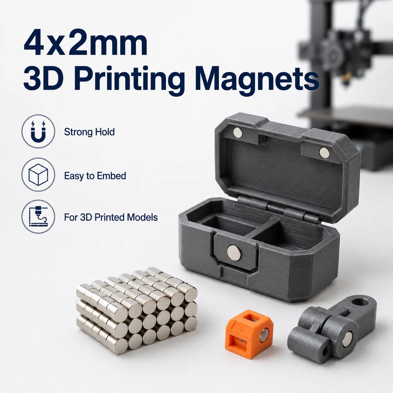 3D Printing Tools Kit 4x2mm 3D Printing Magnets N35 NdfeB Permanent Powerful Round Magnetic Imanes 3D Printer Tool for DIY Model