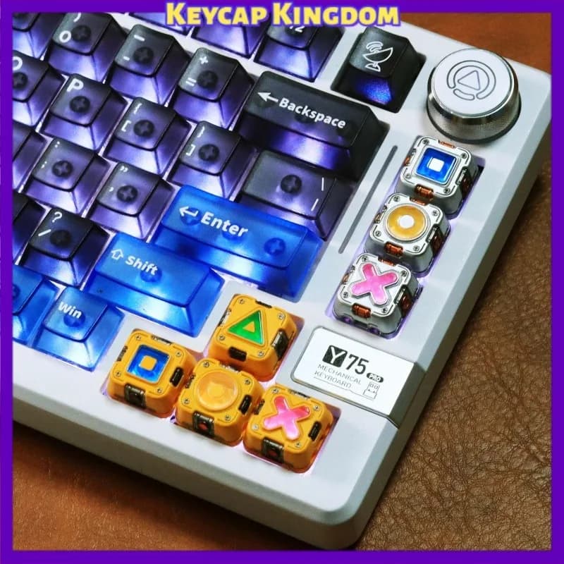 Creativity Mechanical Keyboard Metal Translucent Custom Artisan Keycap PC Gaming Keyboard Point Keycap DIY Collectible Gift