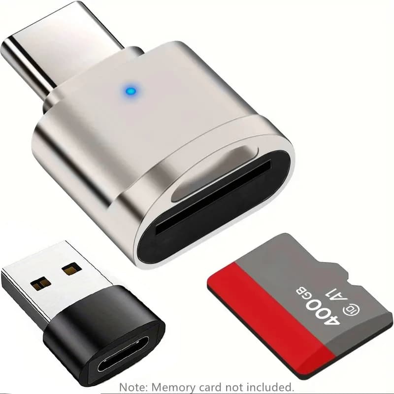 2-piece USB C card reader, supports Micro/SD memory cards for mobile phones, computers, tablets, video surveillance for cars