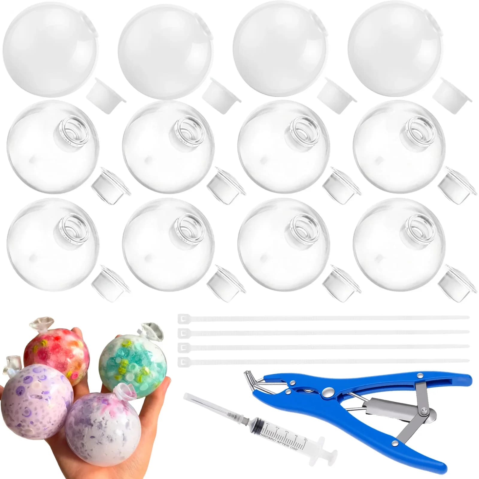 Kit Fai-da-te per Palline Antistress Portatile e Divertente, con Strumento Sottovuoto e Strumento Espansore per Fascette, per Casa e Feste