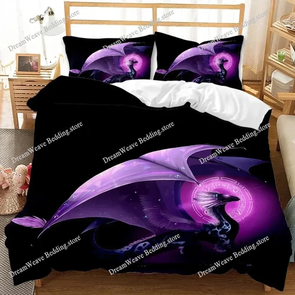 Set Copripiumino Pterosauro, Fantasia Drago Pterosauro per Ragazzi e Adolescenti, Set Biancheria da Letto Singolo, Matrimoniale, Queen, King Size in Microfibra
