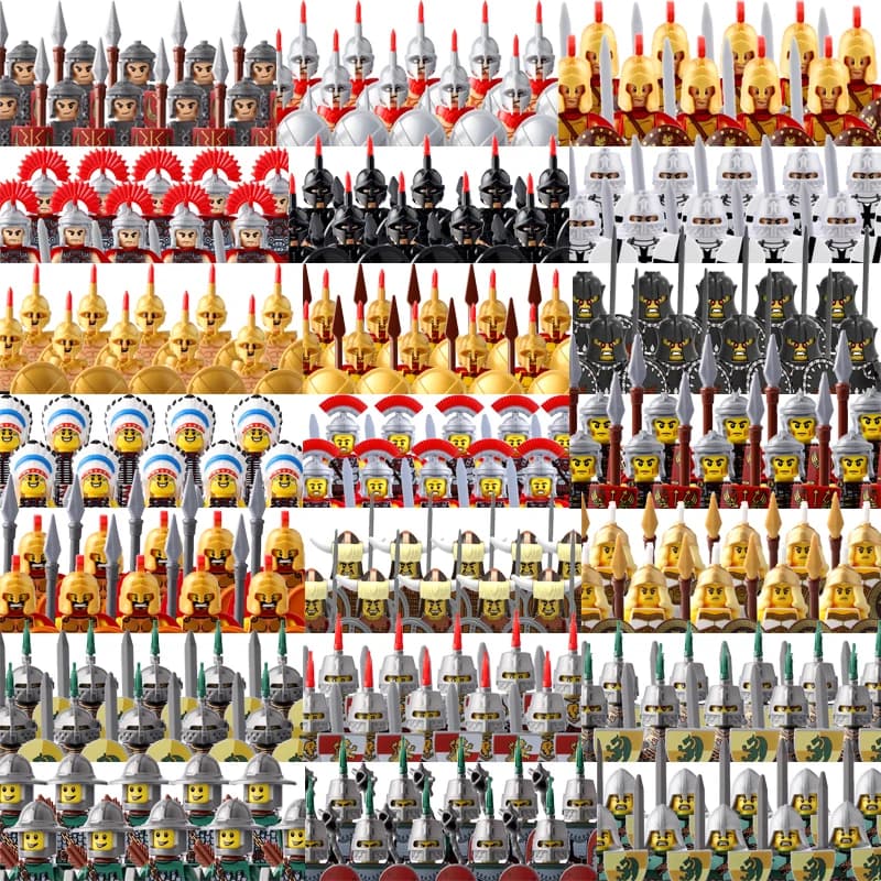 Soldato romano militare medievale Building Blocks Castello dell'esercito Teuton Cavaliere Figure Lord Guerriero Spada Armi MOC Mattoni Kit Giocattolo