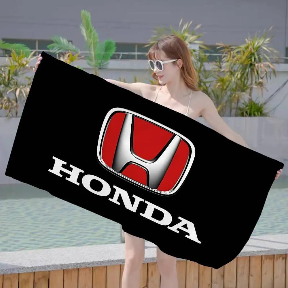 Asciugamano da Spiaggia con Logo Moto H-HONDAs, Morbido e Assorbente, Regalo per Bambini, per Viaggi, Campeggio, Palestra