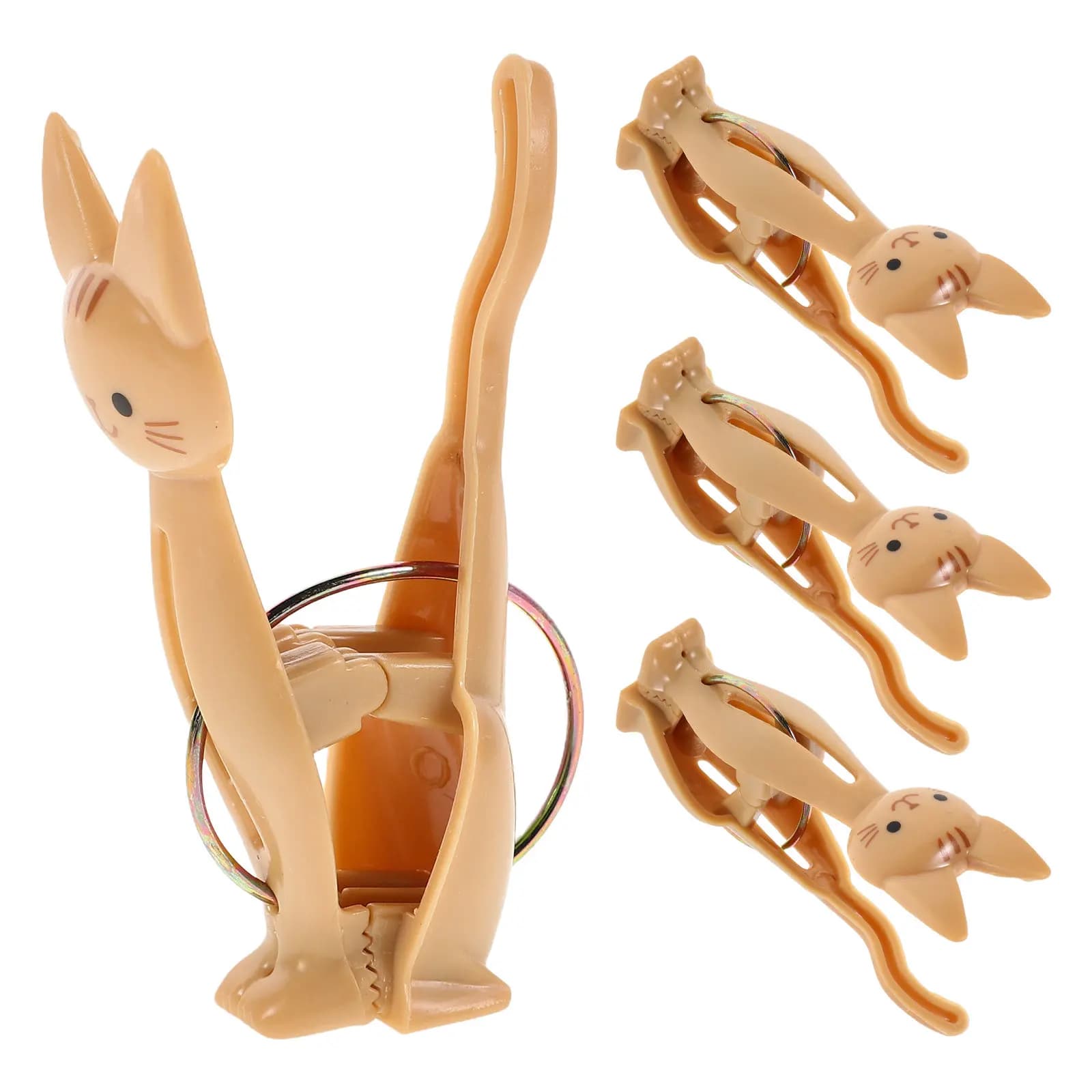 4Pcs Cute Cartoon Animal Windproof Clips Versatile Plastic Sealing Clips for Chip Bags Fridge Freezer Snack Storage Laundry Desk