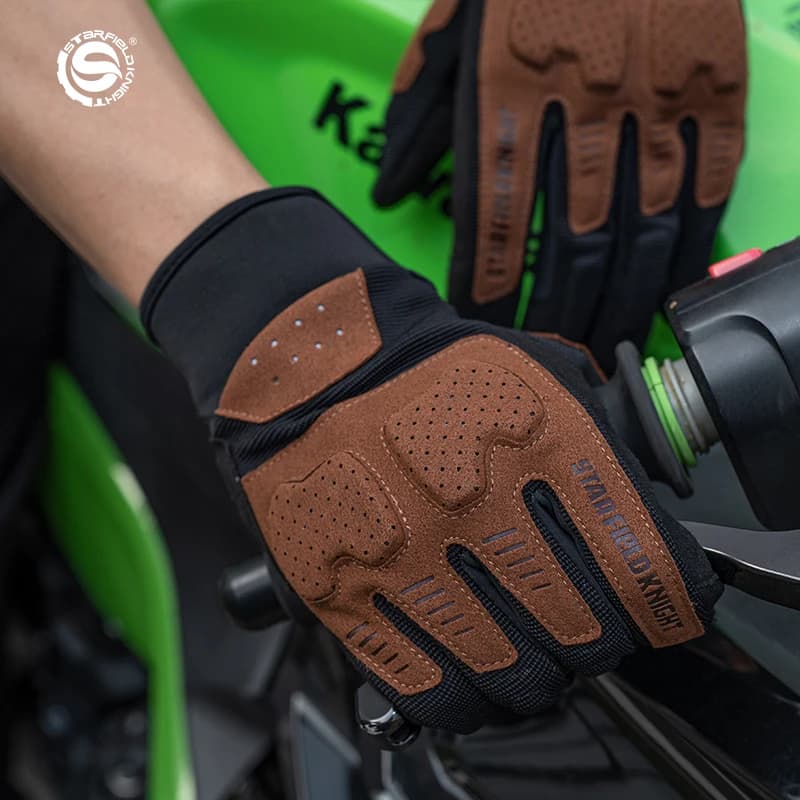 Star Field Knight Motorcycle Gloves Touch Screen Summer Breathable Non-slip Wear-resistant Joint Protection Riding Equipment
