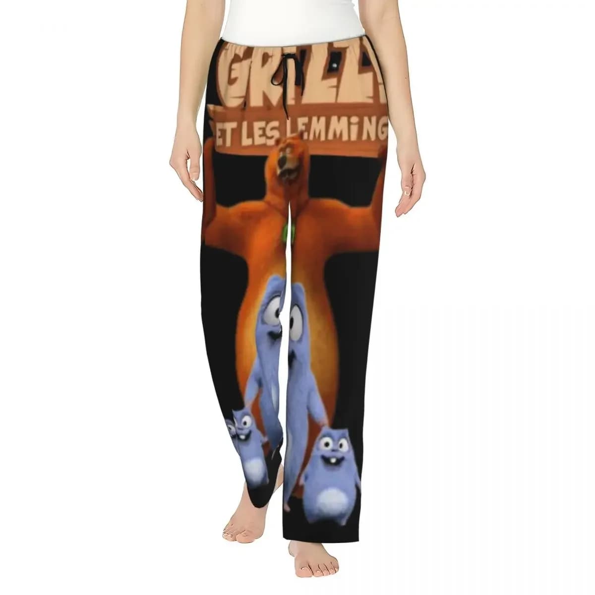 Custom Grizzy And Lemmings Women Pajama Pants Lounge Sleep Sleepwear Bottoms with Pockets