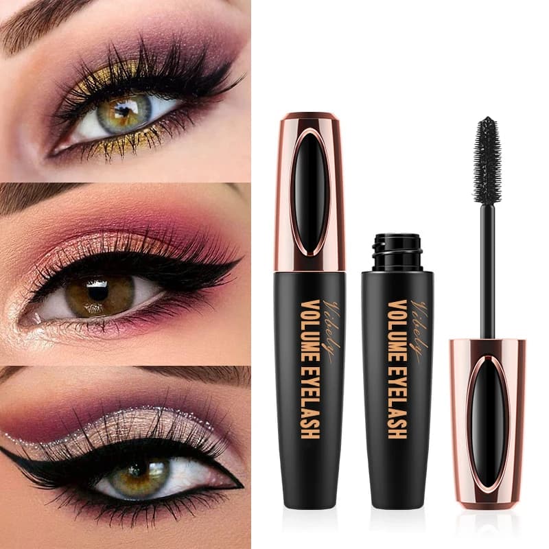 Rimel VIBELY Silk Fiber mascara 4d Volume Waterproof Eyelashes Lengthens Curled Long lashes Mascara Black Bright Eye Makeup Mask