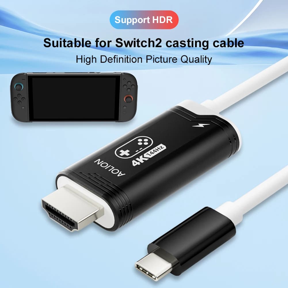 Connettore HDMI 2M 4K 60/144HZ Compatibile, Dock Universale per TV, Stazione di Aggancio per Console di Gioco e Accessori Switch