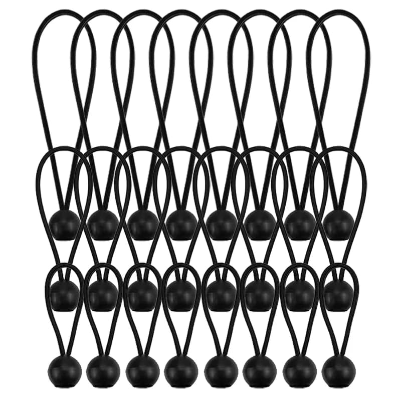 24 Pack Ball Bungee Cord, 3 Specifications Bungee Cord Balls Canopy Tarp Tie Down Bungee Balls for Home Use, Camping, Tents, Car