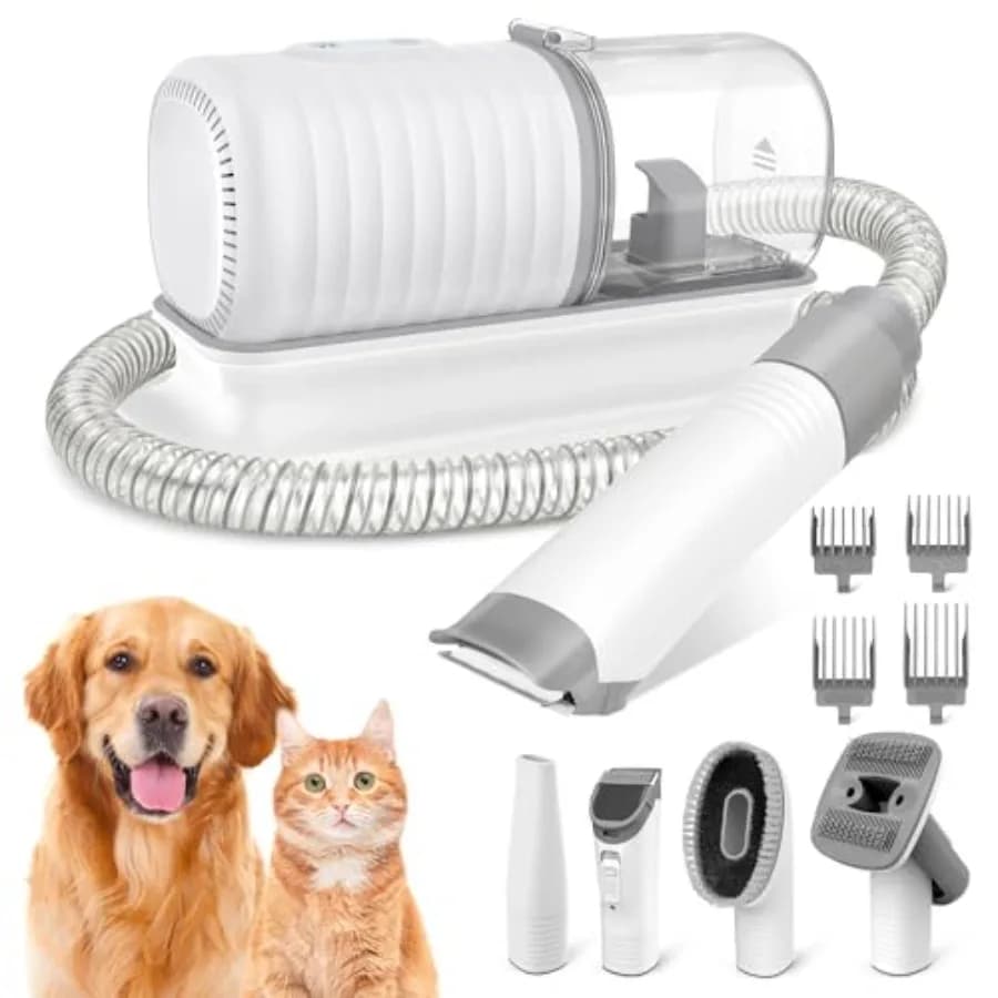 binROC Dog Grooming Vacuum Kit, Pet Grooming Vacuum with Electric Dog Hair Clipper, Grooming Brush, Cleaning and Crevice Tool w