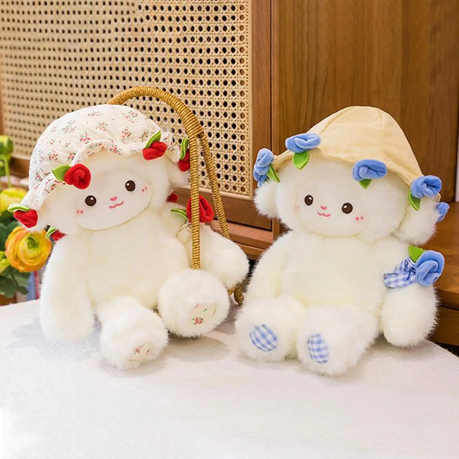Agnello Peluche 30 cm Super Morbido Peluche Coccolone Huggable Bambola per Bambini Ragazze Ragazzi Compleanno Regalo di Natale Asilo nido Arredamento camera da letto