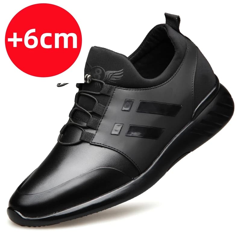 Scarpe casual da uomo in vera pelle, sneakers da uomo, taglia grande: 38-48, comode, con plateau, calzature maschili con soletta rialzata da 6 cm