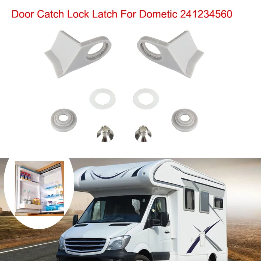 1 set RV Porta del frigorifero Cattura serratura Kit di chiusura per parti del frigorifero Dometic 241234560 per RV Electrolux Door Catch Lock Latch