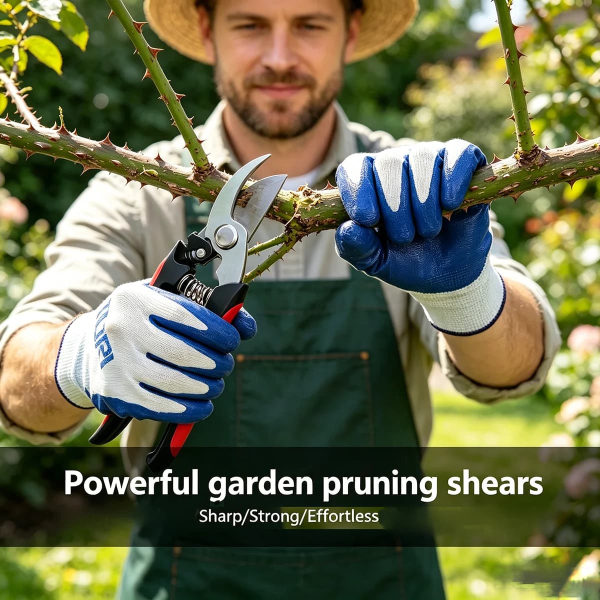 Set di forbici da giardinaggio con impugnature ergonomiche antiscivolo e blocco di sicurezza