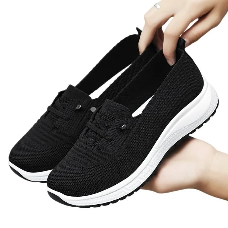 Women's casual shoes Slip on Walking One Step Lazy moccasin shoes Low light Sneaker in mesh woven with round toe