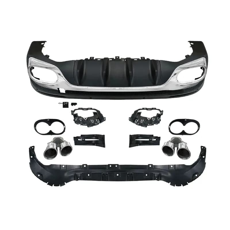 PP Material 45 Style Car Rear Diffuser Lip Kits Muffler Exhaust for GLB Class GLB200 GLB180 GLB250 2020-2022 Car Bodykit