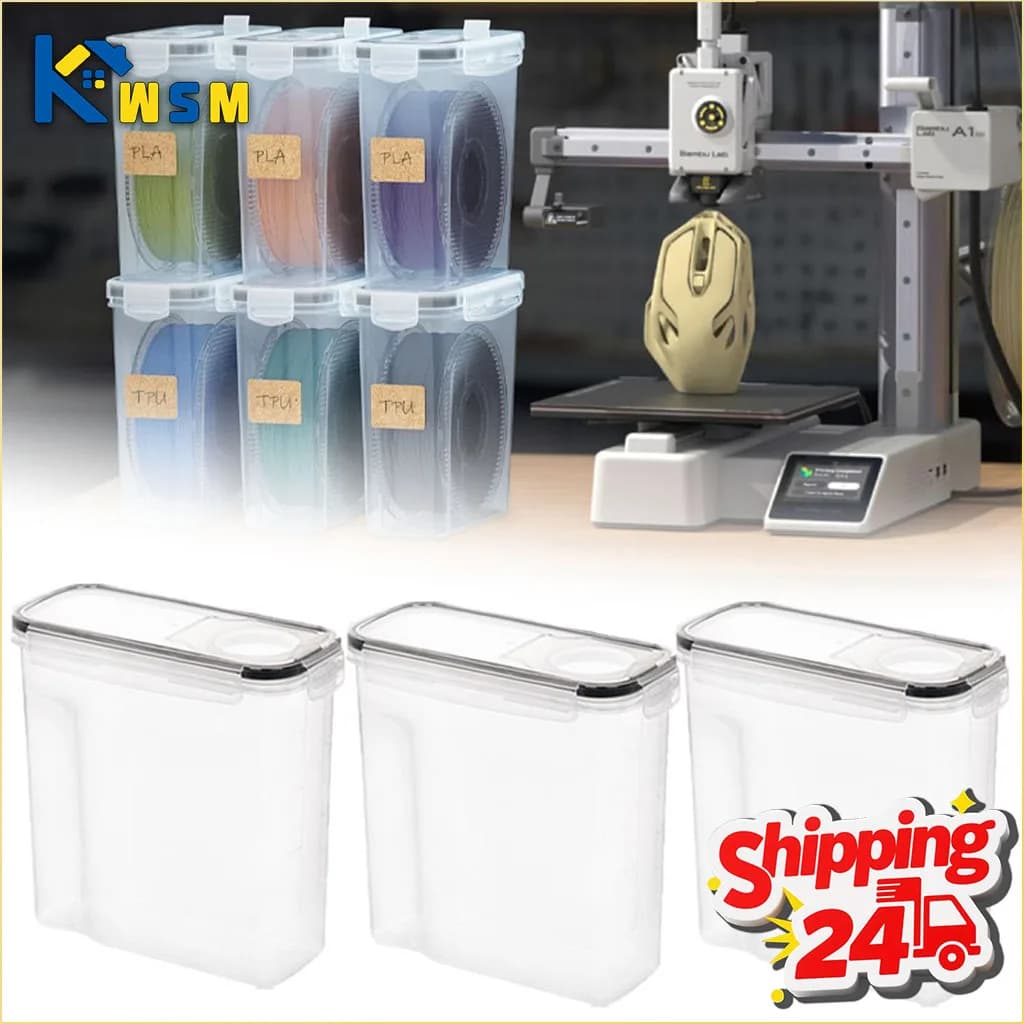 1-4pcs 3D Printer Filament Dry Box Sealed Dustproof Moisture Proof Storage Container for Universal Spool Holder