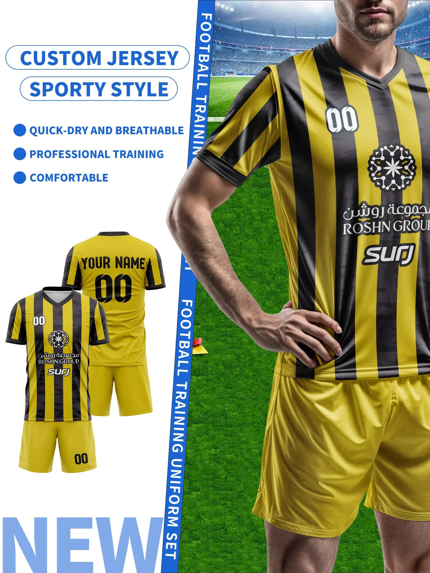 Crea la Tua Maglia da Calcio Personalizzata | Nome e Numero Personalizzati | Maglia da allenamento da calcio traspirante, abbigliamento personalizzato per squadre di calcio