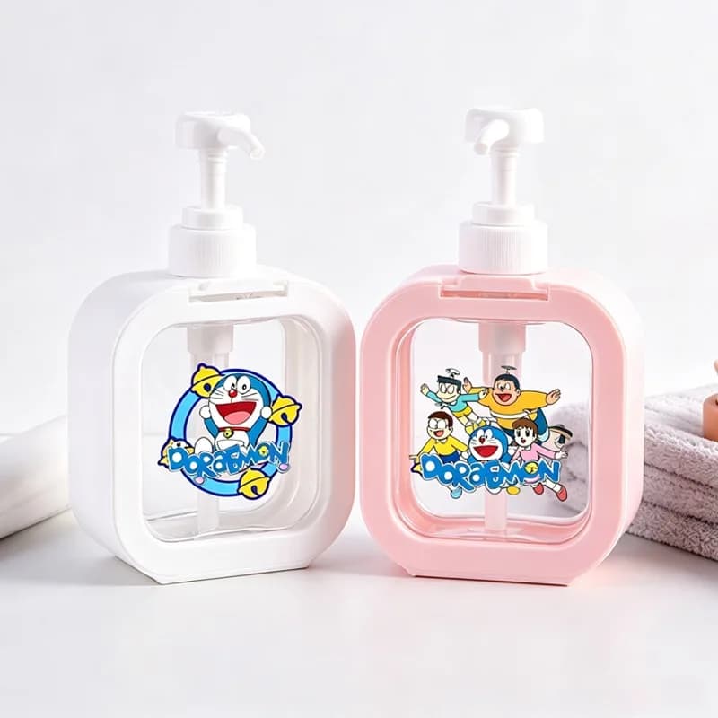 Doraemons Hand Sanitizer Bottles Bathroom Supplies Cartoon Anime Pattern Printed Cute Shampoo Pump Soap Dispenser Bottle Gifts