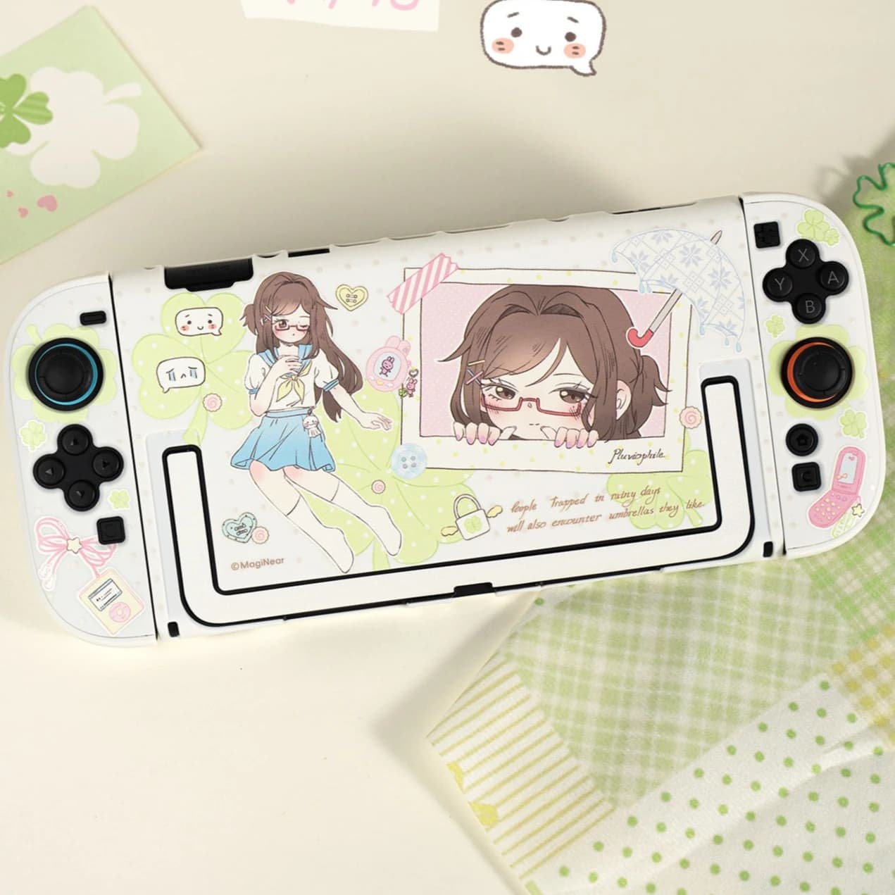Anime Girly Switch Detachable Hard Case Dock-Friendly Non-Slip Shock-Resistant Joy-Con Controller Cover for Nintendo NS2 Gift