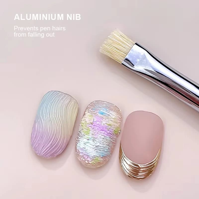 Kaniu 1/2 pezzi pennello per nail art con setole dure pennello per modellare adatto ai principianti penna a strisce per pittura su gel per strumento di pittura per nail art fai da te