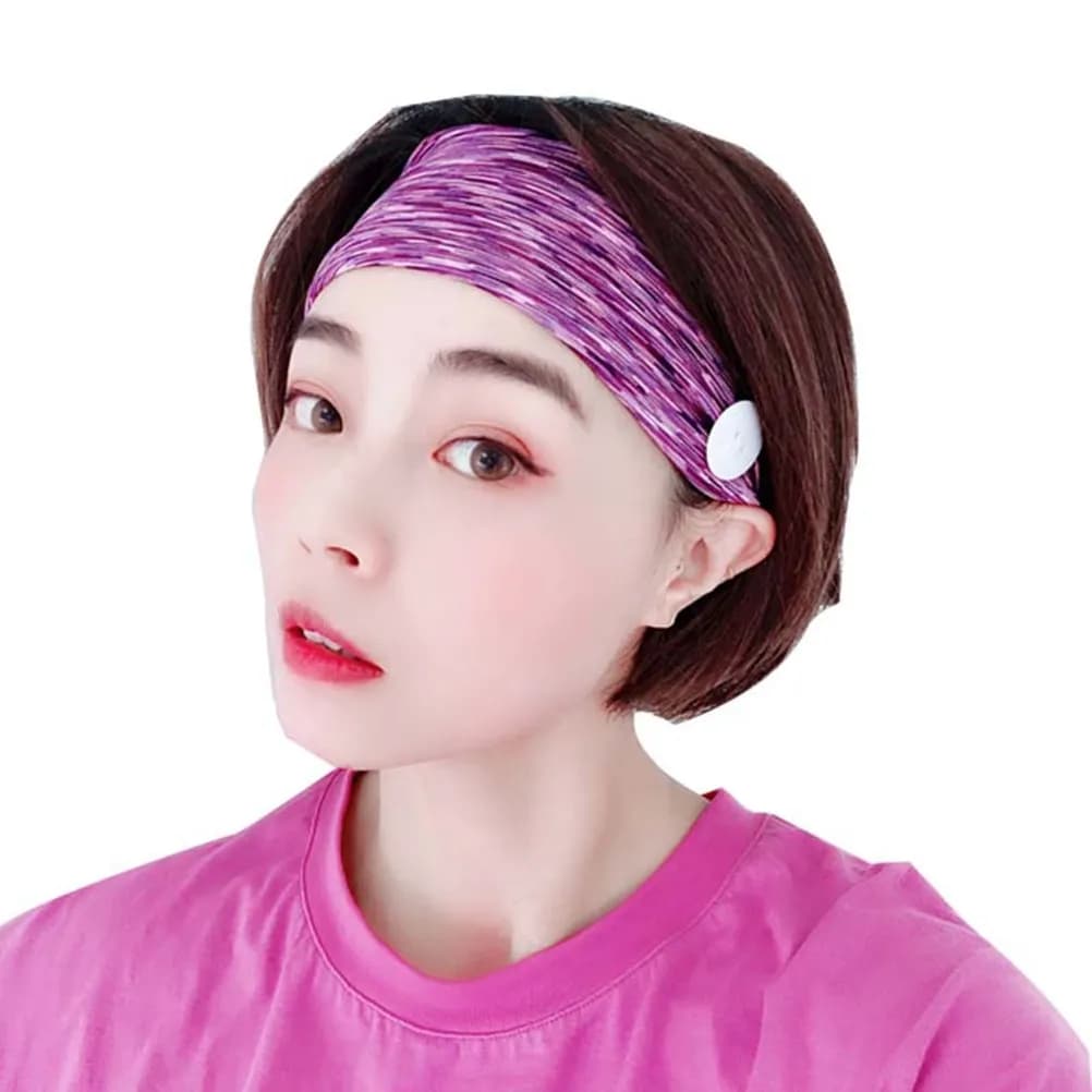 2 Pieces Anti-Dolore Hair Band with Bottones, Breathable, Soft, Absorbs sweat, for Fitness, Yoga, Running and Use with Mask