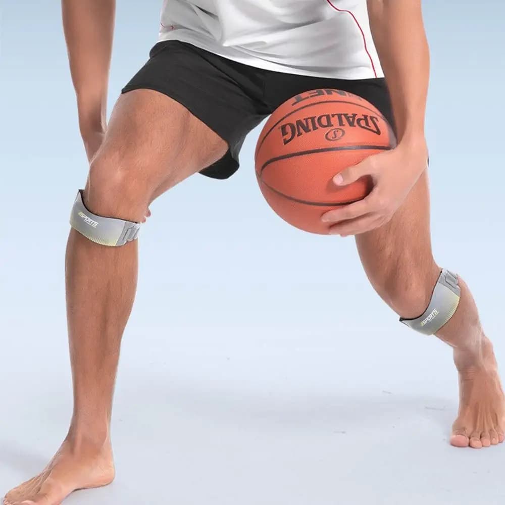 Supporto per Ginocchio in Neoprene con Fascia Traspirante, Ammortizzatore per Tendine Rotulee, Design Antiscivolo e Regolabile