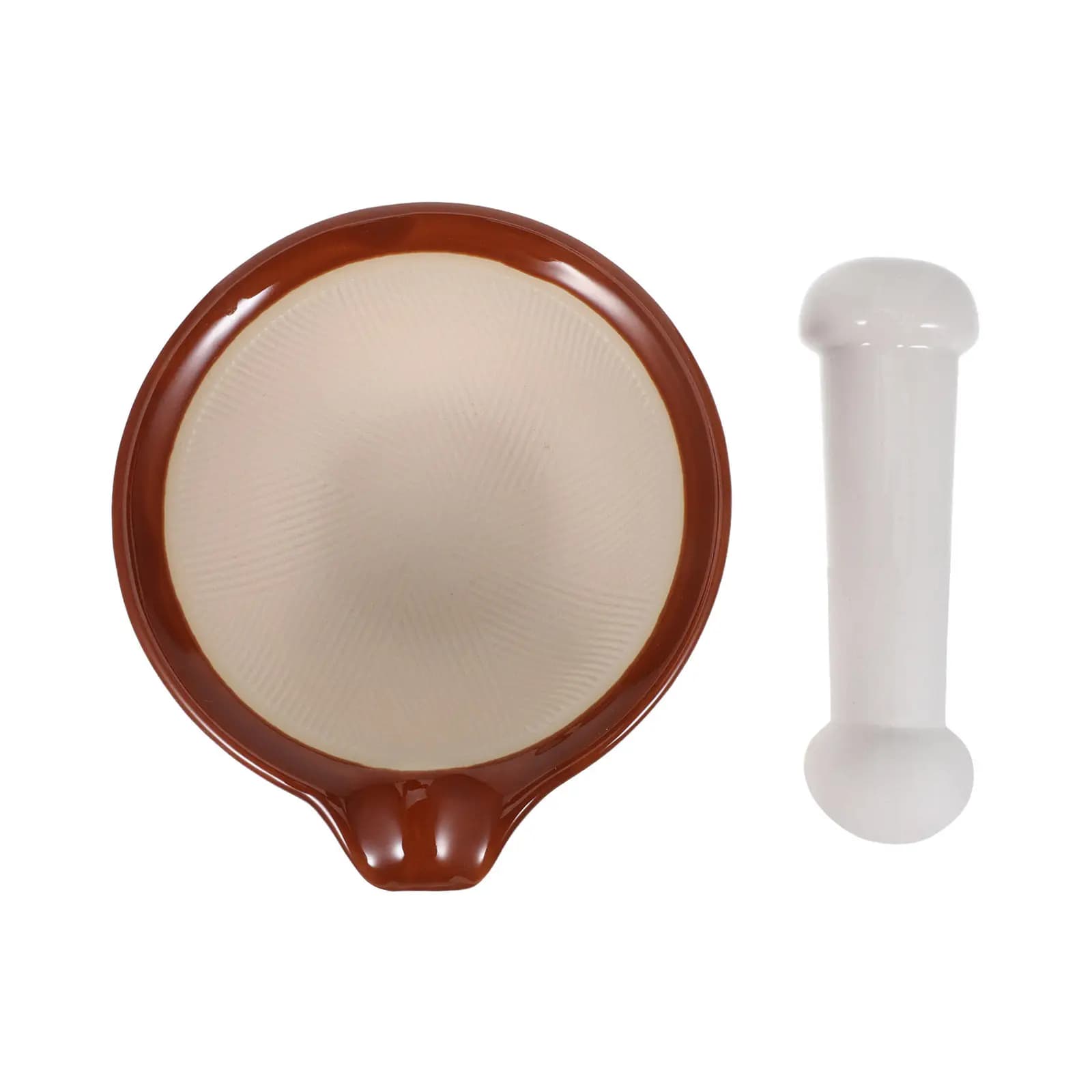 Ceramic Grinding Bowl and Pestle Set Japanese Suribachi Bowl Garlic Spice Crusher Stable Anti Base Efficient Food