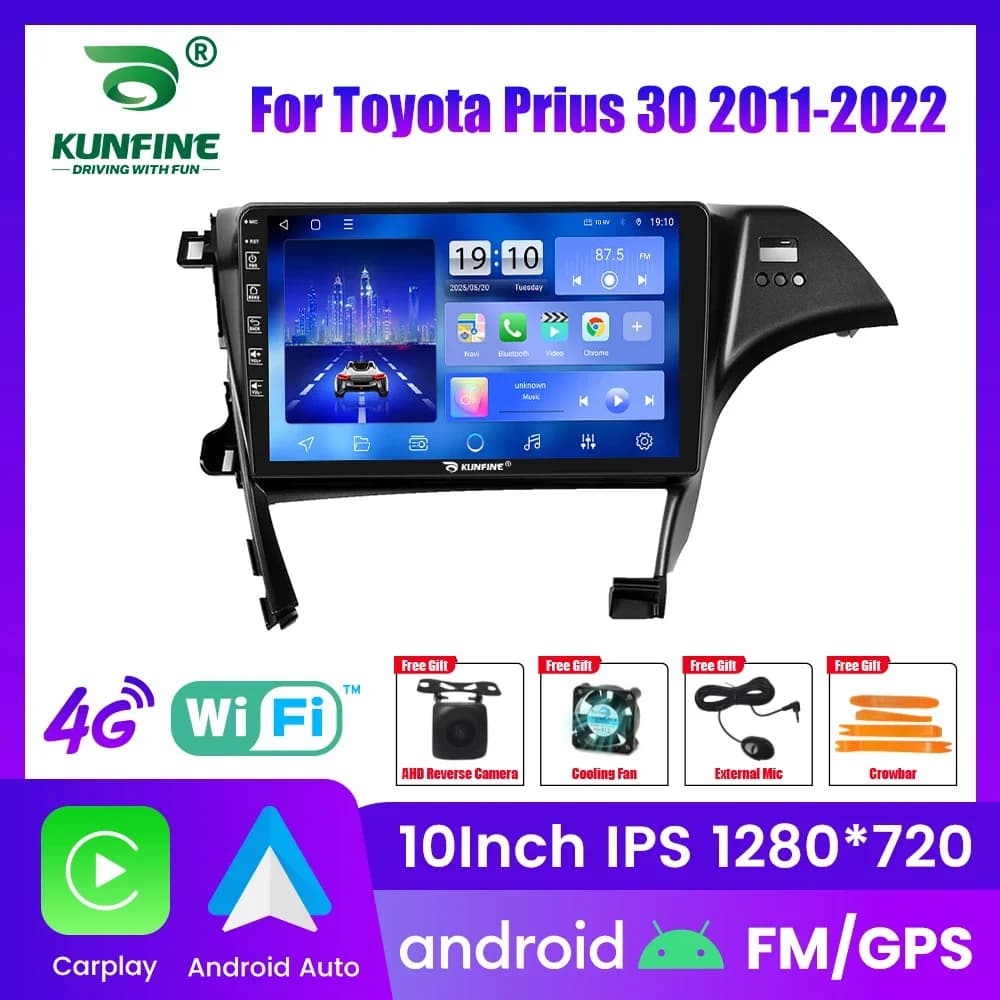 Autoradio Android per Toyota Prius 30 2011-2022, stereo 2Din Octa Core con navigatore GPS, schermo IPS, Carplay e Android Auto