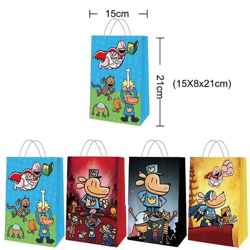 12 pezzi di cane uomo sacchetto regalo festa di compleanno decorazioni anime per bambini ragazzi ragazze caramelle bottino bomboniere borse manico forniture per decorazioni per baby shower
