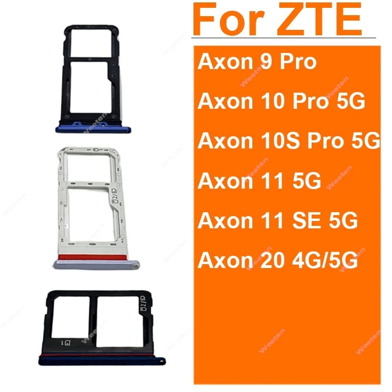 Vassoio della scheda SIM Card per ZTE Axon 9 10 10S Pro 11Se Axon 20 4G 5G Vassoio della scheda SIM Slot Lettore di schede SIM Supporto Presa Parti