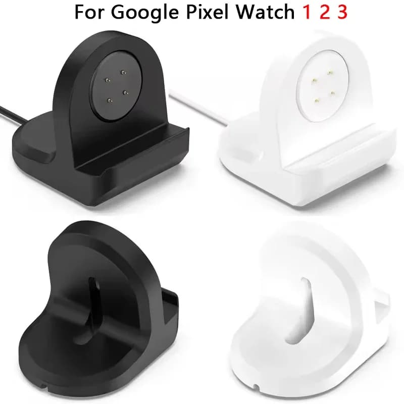 Staffa dock per caricabatterie wireless con base per caricabatterie in silicone morbido per Google Pixel Watch 1 2 3 Accessori per base di ricarica per orologio