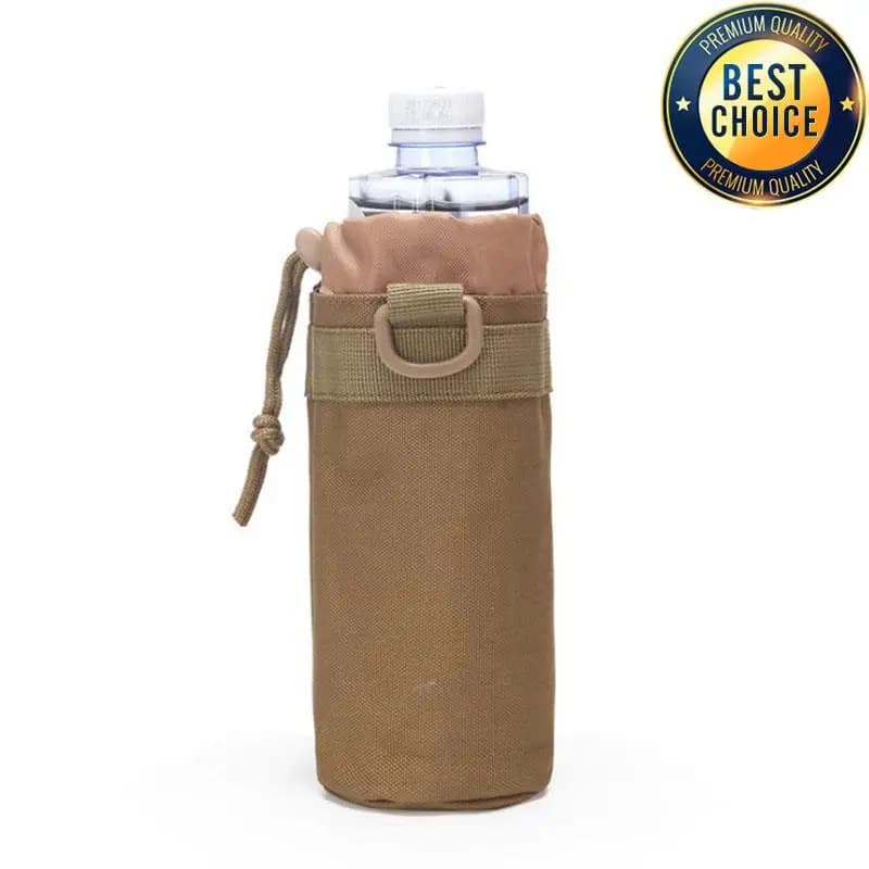 Portable MOLLE Water Bottle Bag 1000D Nylon Tactical Pouch Adjustable Drawstring Hydration Carrier for Outdoor Activities
