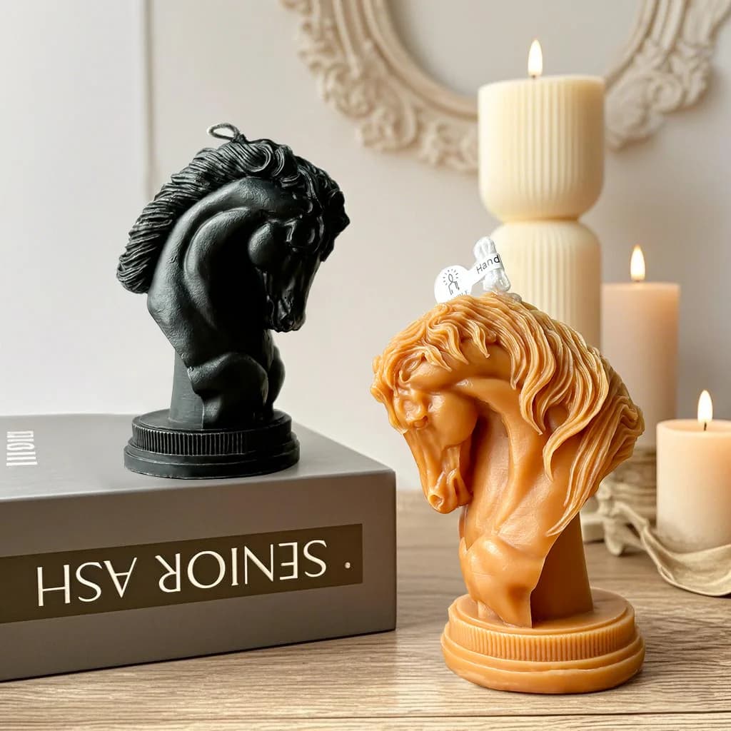 3D Silicone Shaped Horse Head Print Creative for Candles, Flavored Flavor, Gesso, Fai-da-Te Artisan, Home Decoration, Ornament, Gift