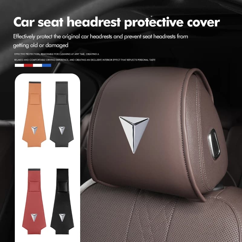 Leather Car Seat Headrest Protect Cover Universal Accessories For Deepal S7 SL03 2021 2022 2023