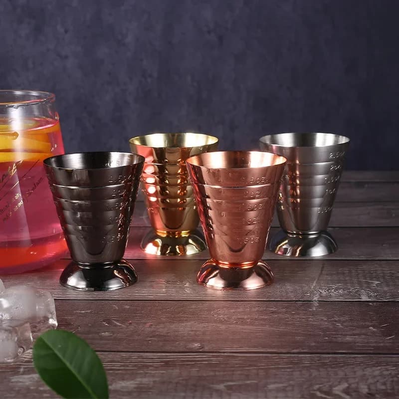 Misurino in acciaio inossidabile da 75 ml Bar per attrezzi da cocktail Accessori per bevande miste 3 in 1 Strumenti da cocktail Bar Jigger Cup