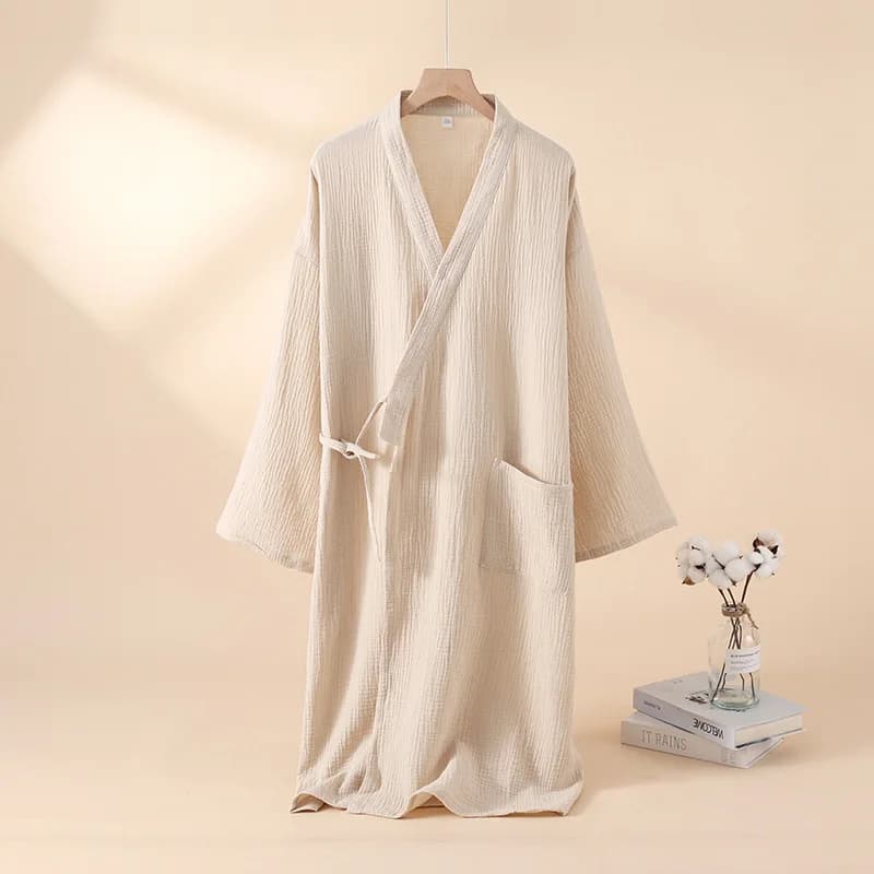 Kimono e Accappatoi per Uomo e Donna, 100% Cotone, Sottili, con Laccio, per Casa e Coppia