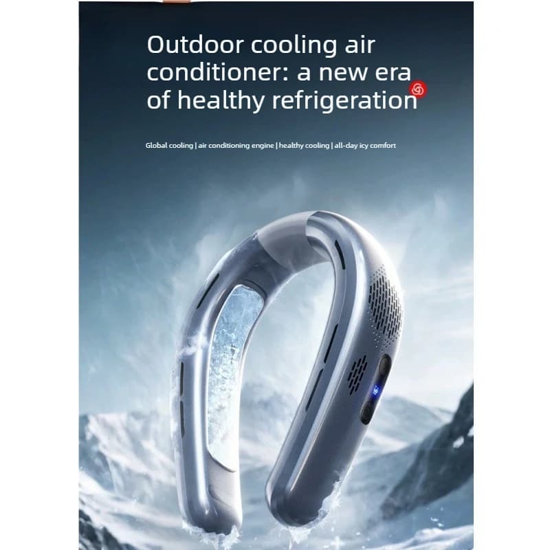 Portable Neck Fan Cooling Mini Hanging Neck Fan USB Rechargeable Quiet Long Battery Life Outdoor Camping Personal Cooler