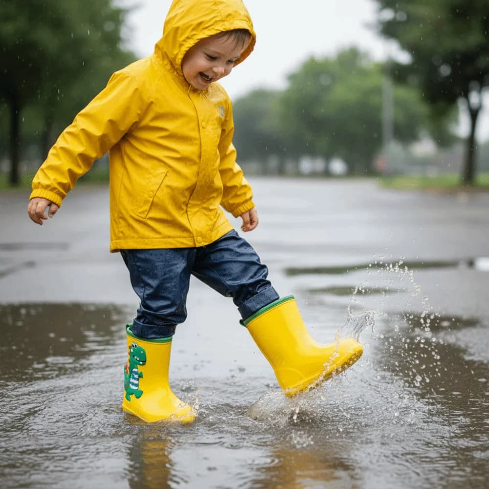 Simpatico modello di cartone animato Stivali da pioggia per bambini Scarpe da acqua in EVA antiscivolo Scarpe comode e morbide impermeabili per tutte le stagioni