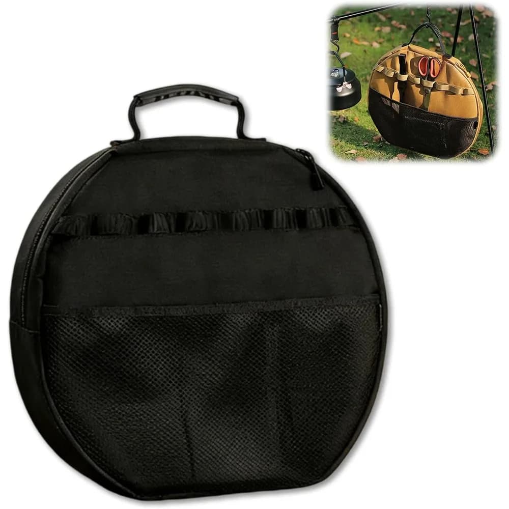 Grill Pan Storage Bag, Portable Pouch for Frying Pan and Griddle, Scratch Protection for Outdoor Cooking Camping BBQ Picnic