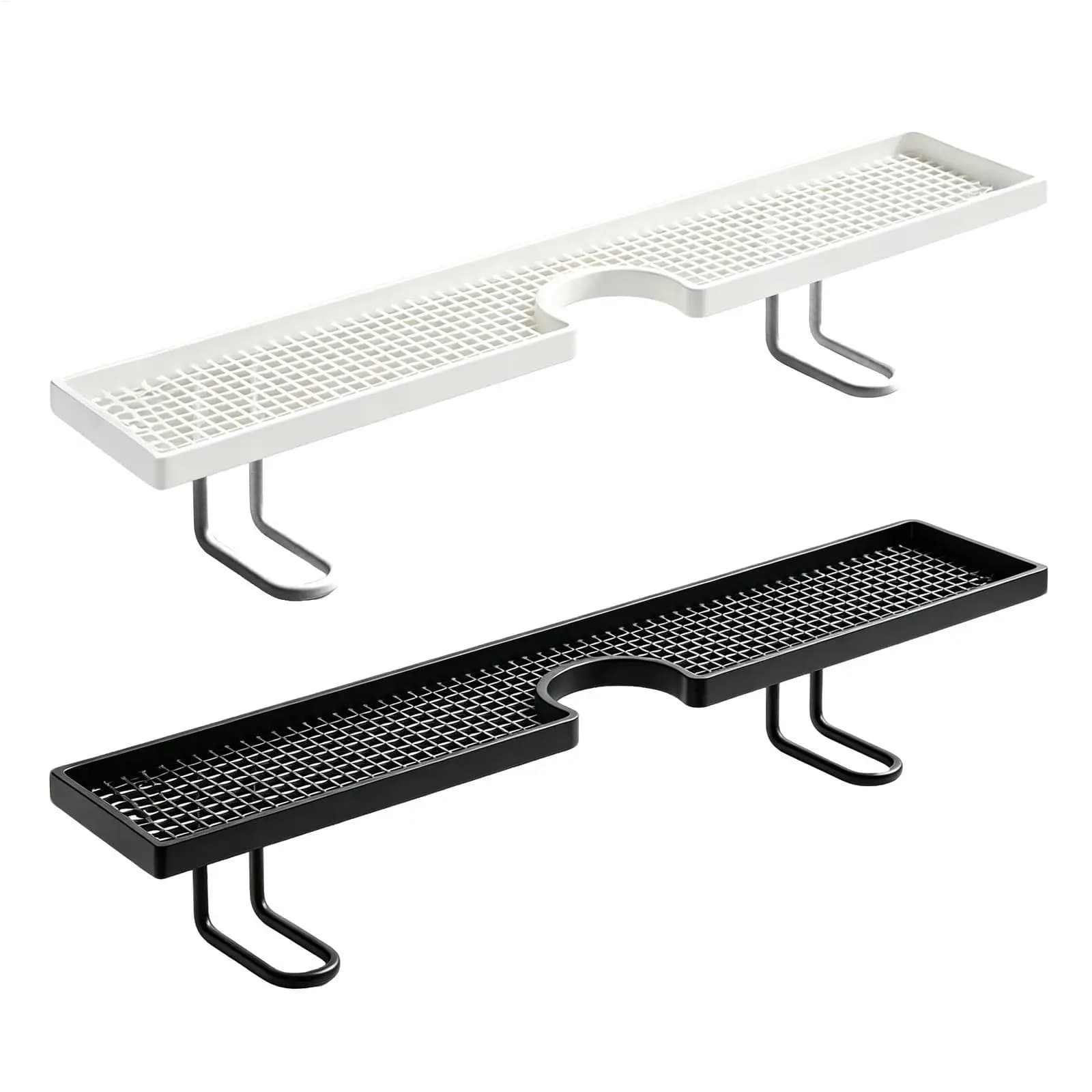 Faucet Storage Rack U Shape Sink Organizer With Drain Tray Large Capacity Space Saving Holder For Toothbrush Cup Cosmetic