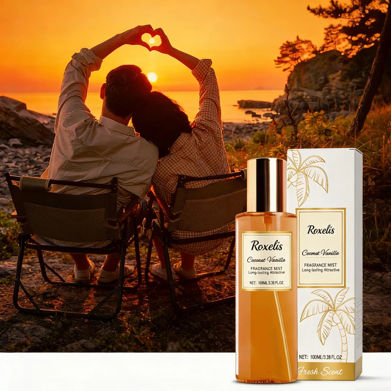 Roxelis 100ml Fragranza Corpo Romantica Cocco Vaniglia, profumo fresco, elegante e naturale, fragranza pratica per tutti i giorni.