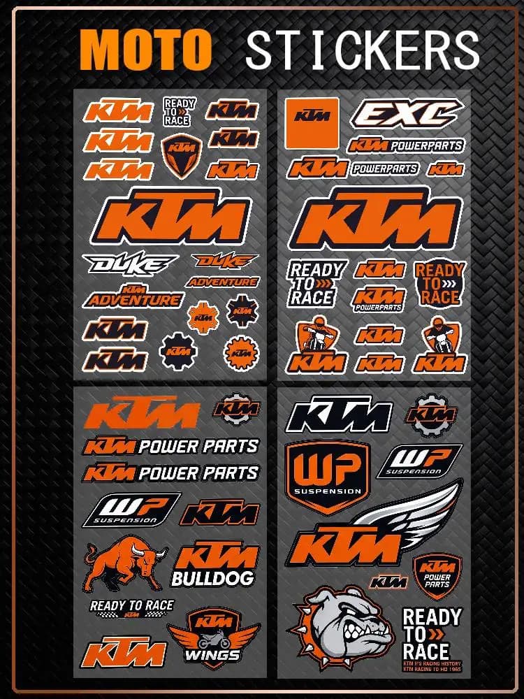 Adesivi Riflettenti Impermeabili di Lunga Durata per KTM RACING, Adatti per Moto, Auto, Casco, Frigorifero, Tazza d'Acqua